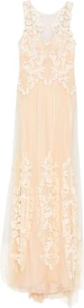 Gemy Maalouf Abito in tulle con decorazione in pizzo - Toni neutri