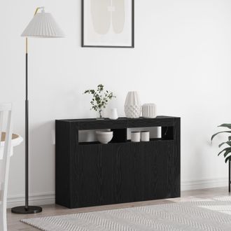 Berkfield Home Sideboard Black oak Engineered wood 116 x 30 x 75 cm