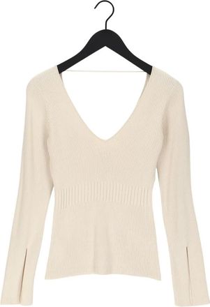 Notes du Nord Christine Gebreide Blouse - Dames - V-hals truien - Beige - L - Truien & Vesten
