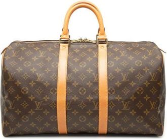 Louis Vuitton Pre-owned Keepall 45 - Dames - Vintage Weekendtas - Bruin - ONE Size - Leer - Vintage