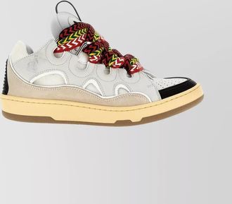 Lanvin leather panelled high-top sneakers