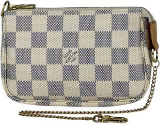 Louis Vuitton Pre-owned Damier Azur Pochette - Dames - Vintage Clutch - Wit - ONE Size - Vintage