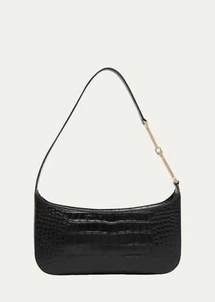 Tom Ford Arc Small Croc-Embossed Leather Shoulder Bag