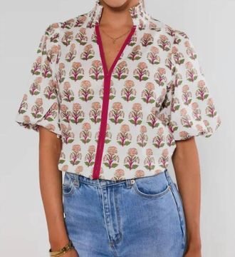 THML Clothing Bloomfield Floral Top In White