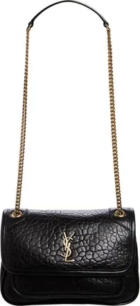 Saint Laurent Mini Niki Leather Shoulder Bag in Noir at Nordstrom