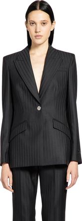 Versace Wool Pinstripe DV Blazer