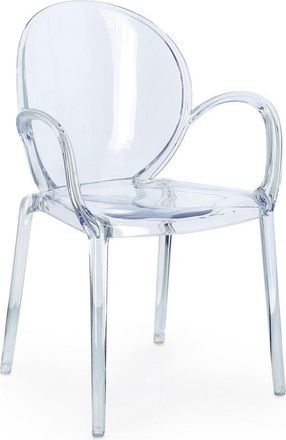 BIZZOTTO Stapelbarer In-/Outdoor Design Stuhl Camilla mit Armlehnen - Transparent