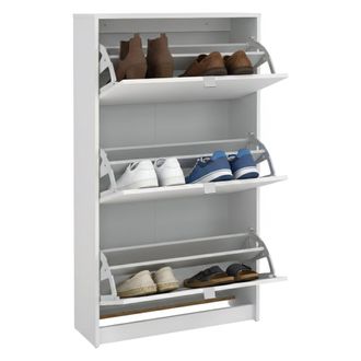 Dmora Dmora - Zapatero Irina, Zapatero, Armario De Entrada Multiusos, Zapatero, 70x24 H124 Cm, Blanco