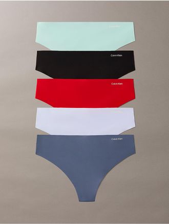 Calvin Klein Womens Invisibles 5-Pack Thong - Multi - XL