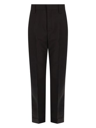 Versace Wool-Mohair Blend Trousers - Brown