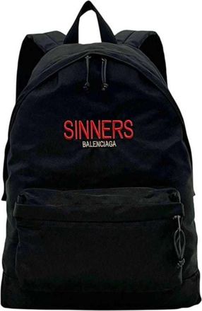 Balenciaga Black Canvas Leather Backpack (Pre-Owned)