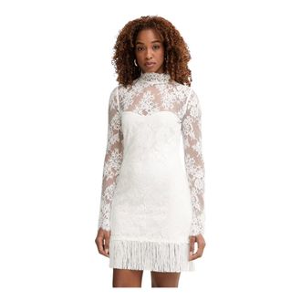 Retrof&ecirc;te Kleedjes, Dames, Wit, M, Katoen, Xylina Kant Mini Jurk