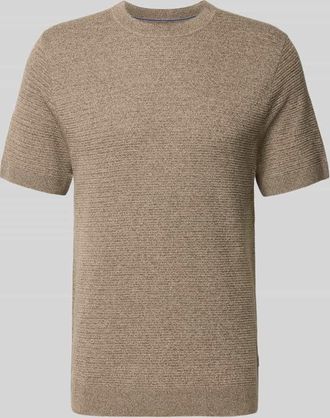 Jack & Jones Strickshirt mit Rundhalsausschnitt Modell RILEY in Mittelbraun, Gr&ouml;&szlig;e XXL