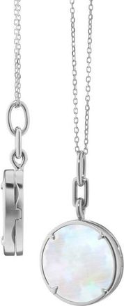 Monica Rich Kosann Brooke Slim Mother-of-Pearl & Sterling Silver Locket Necklace at Nordstrom, Size 18