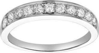 LuvMyJewelry Apex 14K Gold Round Diamond Studded Band Ring - 0.5cts in 14K White Gold at Nordstrom, Size 6.5