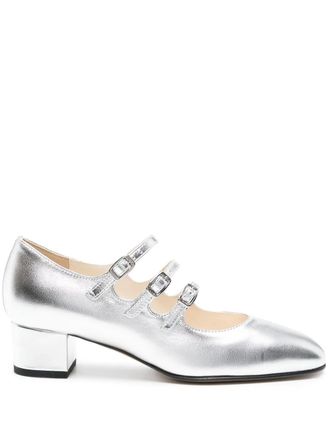 Carel Kina 40mm metallic-sheen pumps - Silver