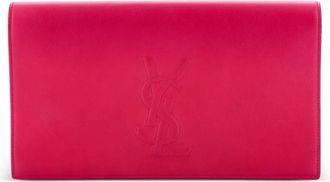 Saint Laurent Clutch Belle de Jour grande in pelle - Rosa
