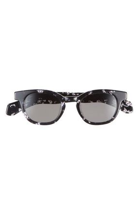 Eyebobs Total Wit 45mm Round Polarized Sunglasses in Black /Clear /Polarized Grey at Nordstrom