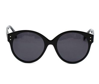 Alaia Black Grommet Embellished Round Sunglasses