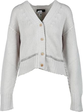 Fabiana Filippi Luxe Cardigan van Wol- Zijde en Kasjmier - Dames - Vesten - Beige - XL - Wol - Truien & Vesten