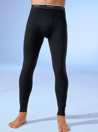 Bugatti Lange Unterhose BUGATTI, Herren, Gr. 10, 1 Stk., schwarz, 100% Baumwolle, Unterhosen Lange Unterhose