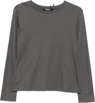 Max Mara Viscose Blend Top - Dames - Longsleeves - Grijs - M - Polyester - Tops