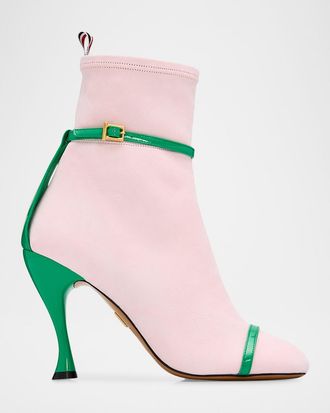Thom Browne 105mm Trompe L & apos;oeil Suede Booties