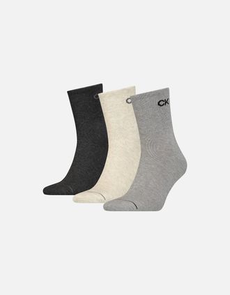 Calvin Klein Mens 3-Pack Combed Cotton Short Socks, Mid Grey Melange - Black - Size: 16/14.5/8/15/8.5/15.5/9/13/13.5/14/6.5/7/7.5/11.5/5/12/5.5/12.5