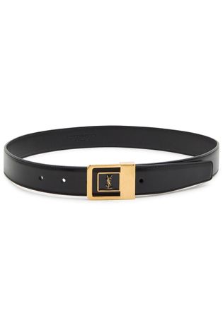 Saint Laurent Logo-engraved Leather Belt - Black - 90 (UK14/ L)