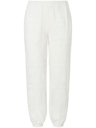 Tory Burch Pantaloni Eyelet - Bianco