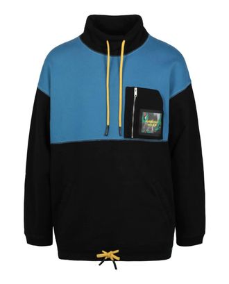 AMBUSH Mens Logo Patch Mockneck Sweatershirt In Black/blue