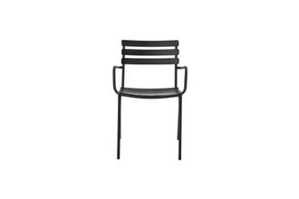 Bloomingville Silla de comedor de hierro galvanizado negro
