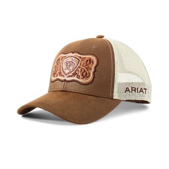 Ariat Womens Floral Leather Patch Cap in Brown, Size OS, by Ariat