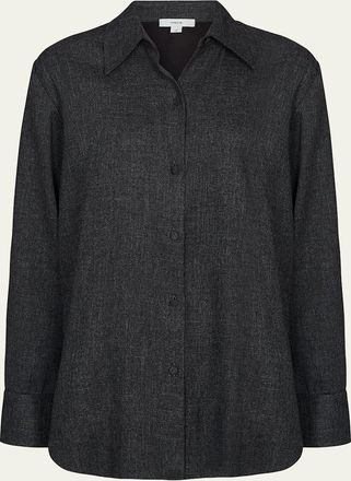 Vince Relaxed-Fit Long-Sleeve Jaspe Shirt