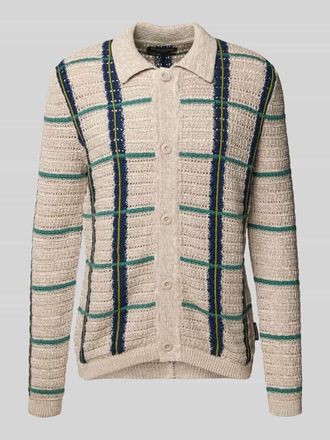 Marc O'Polo Regular Fit Strickjacke aus Baumwoll-Leinen-Mix in Beige, Gr&ouml;&szlig;e XL