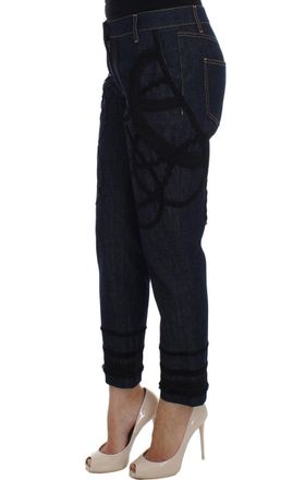 Dolce & Gabbana Womens Blue Denim Cotton Capri Torero Jeans Clothing