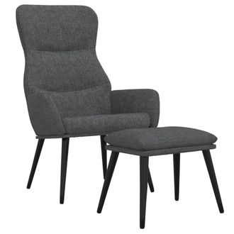 vidaXL Sill&oacute;n De Relax Con Reposapi&eacute;s De Tela Gris Oscuro Vidaxl