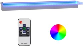 vidaXL Fuente Cascada Con Led Rgb Acero Inoxidable 90 Cm Vidaxl