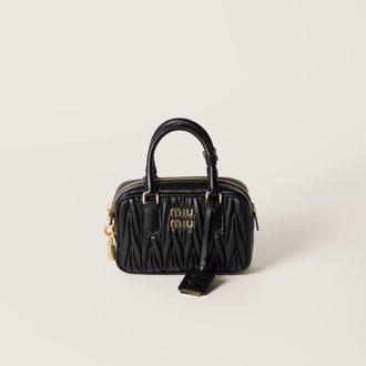 Miu Miu Arcadie Matelass&eacute; Nappa Leather Bag, Woman, Black