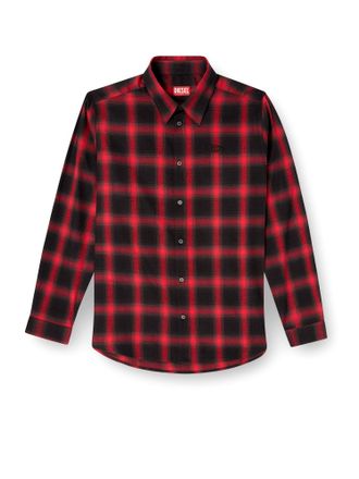 Diesel S-Simply Check Cotton Blend Shirt-Uomo