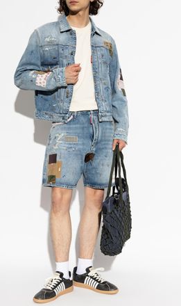 Dsquared2 Boxer Denim Shorts, Mens, Blue
