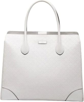 Gucci Pre-owned Handbags, female, White, Size: ONE SIZE Pre-owned Diamante Bright tote