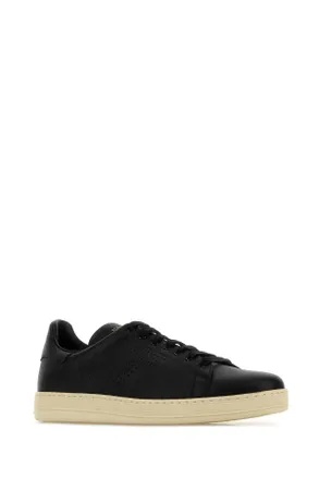 Tom Ford Mens Black Leather Warwick Sneakers