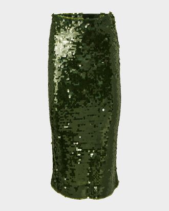 Carolina Herrera Embellished Knit Pencil Skirt