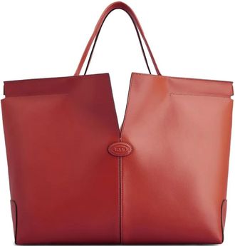 Tod's large Di Bag Folio leather tote bag - women - Leather - One Size - Red