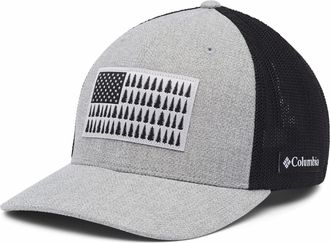Columbia Tree Flag Mesh Ball Cap Baseball Grey Heather/Black, X-Large