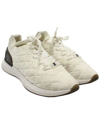 Chanel Womens Wool Quilted Low-Top Sneaker (Authentic Pre-Loved)