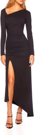 Susana Monaco Long Sleeve Ruched Slit Maxi Dress in Black at Nordstrom Rack, Size X-Small