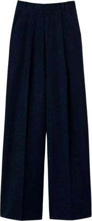 Twinset Recht gesneden Milano gebreide broek - Dames - Wijde Broeken - Zwart - XS - Broeken