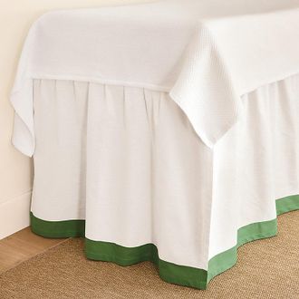 Ballard Designs Hannah 3-Paneled Dorm Bedskirt - Sage - Ballard Designs